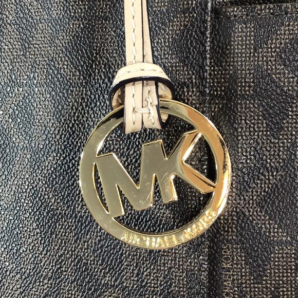 MMK brown logo Jet Set tote bag shoulder bag - Picture 2 of 16